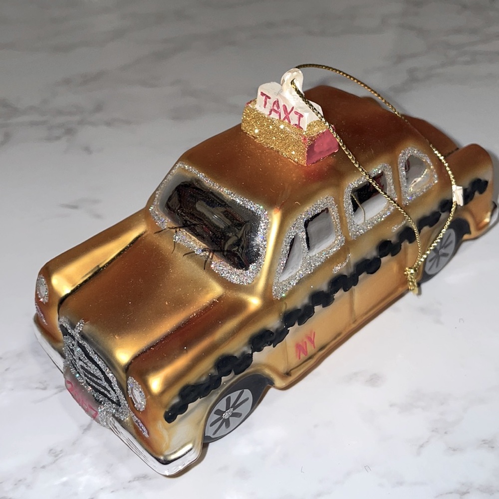 NYC yellow taxi decoration. Glitter detail. 2007